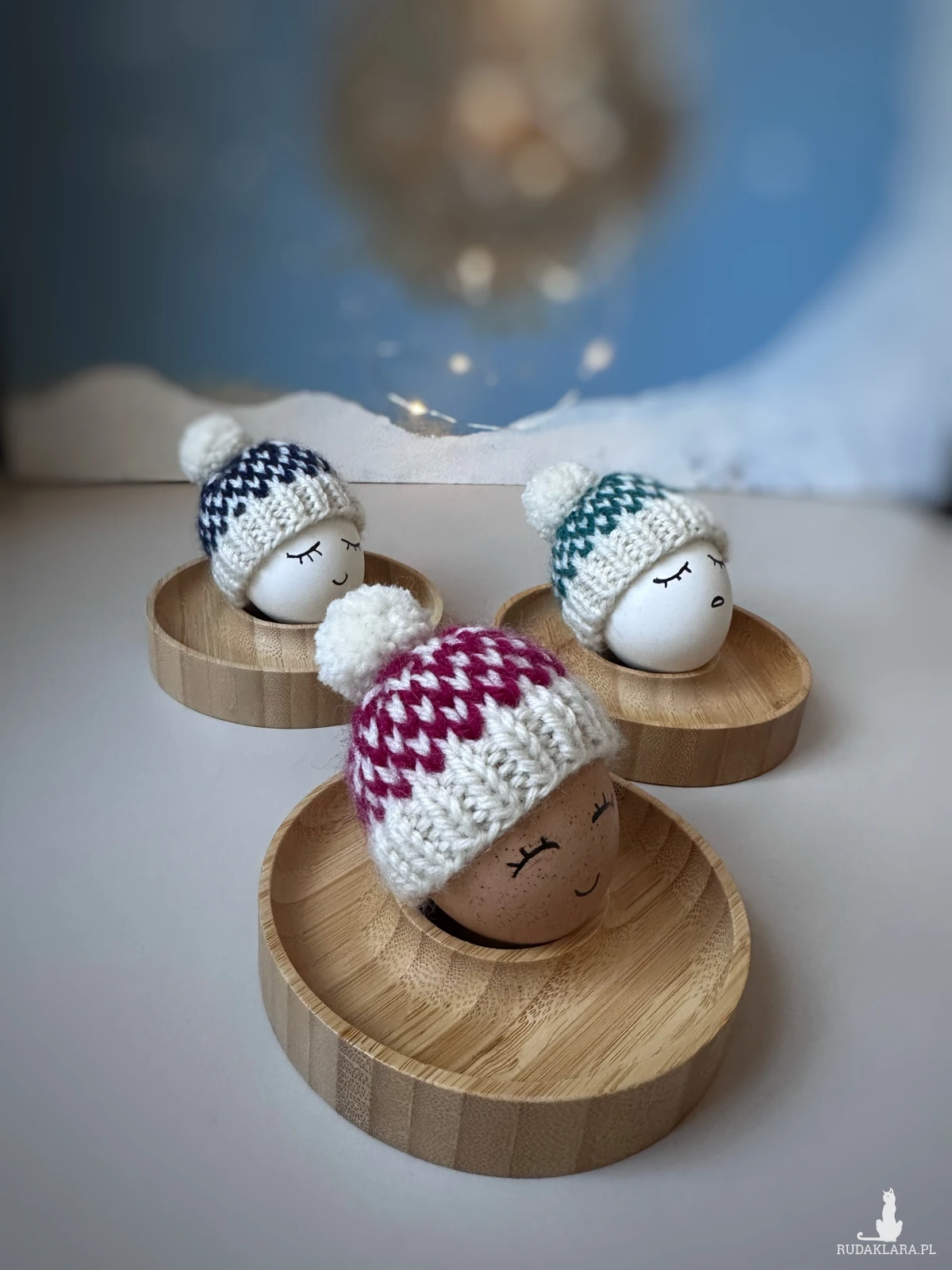 Czapeczki na jajka wielkanocne - zestaw 3 szt.